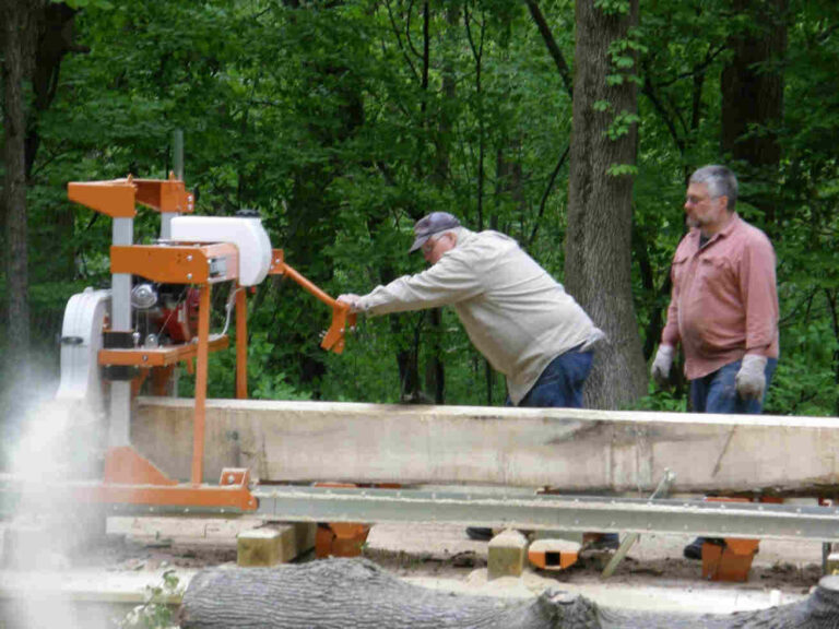 Dad running sawmill